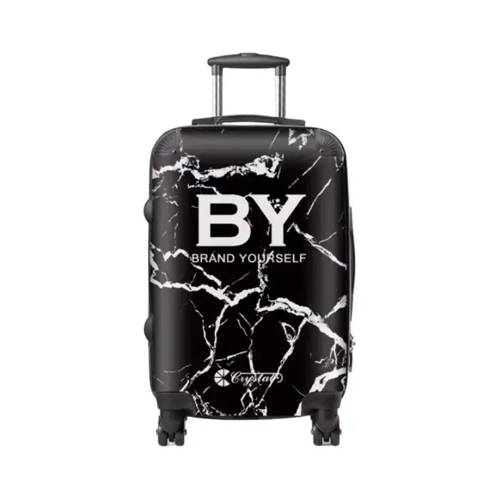 Valise à rayures classiques personnalisée : sac trolley monogramme personnalisé avec roulettes