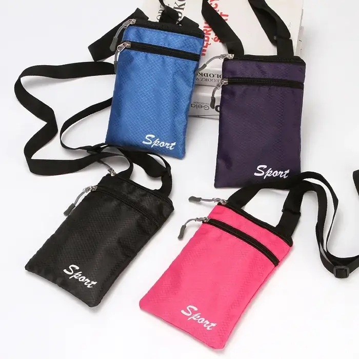 Sac de sport incliné pour téléphone – sac multifonctionnel avec sangle réglable en fibre de polyester durable
