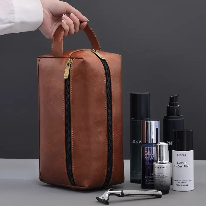 Sac à cosmétiques en cuir pour hommes