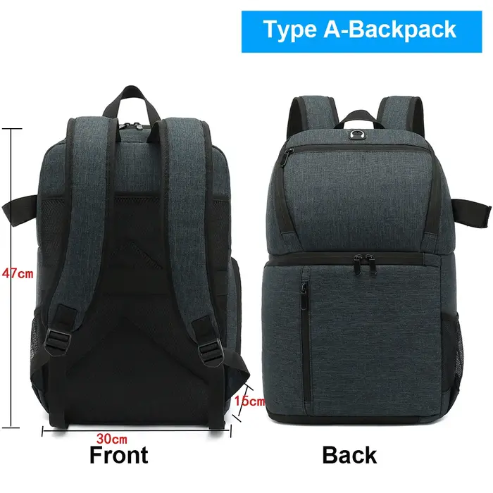 Sac à dos pour appareil photo reflex numérique avec trou pour écouteurs, étanche, pour photographie 