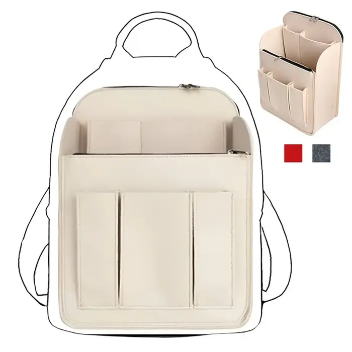 Sac à dos durable multi-poches, sac intérieur grande capacité, sac de voyage portable en feutre, organiseur pour Longchamp