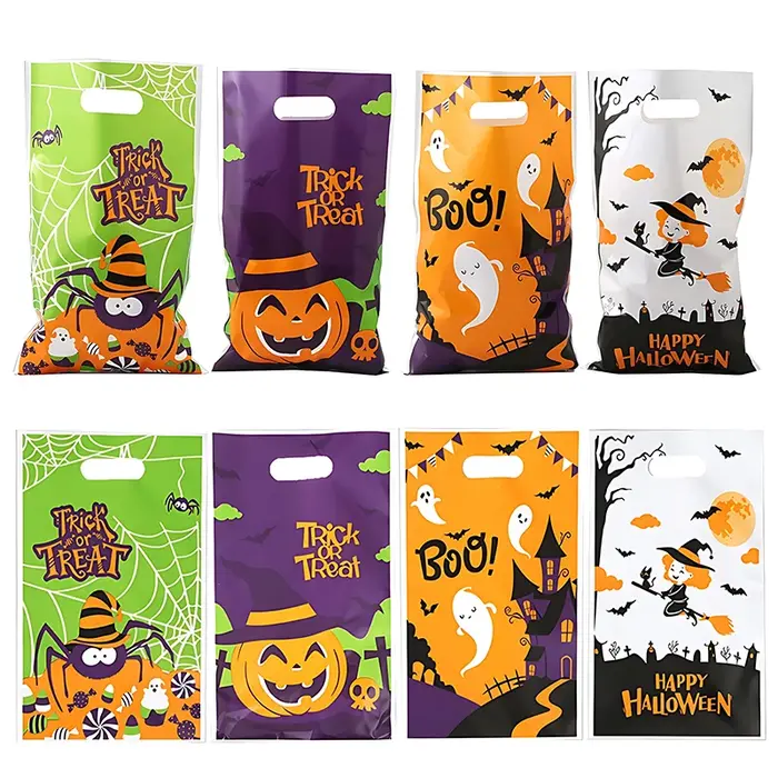 20-100 pièces sacs à bonbons mixte Halloween thème Style coloré citrouille fantôme chauve-souris