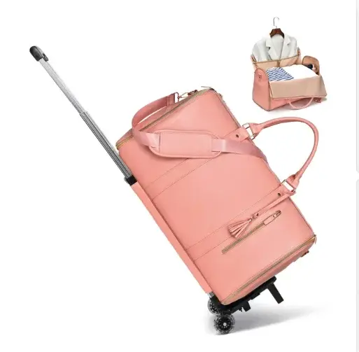 Sacs à vêtements roulants pour femmes, sac à main de voyage avec roulettes, sac polochon pour vêteme