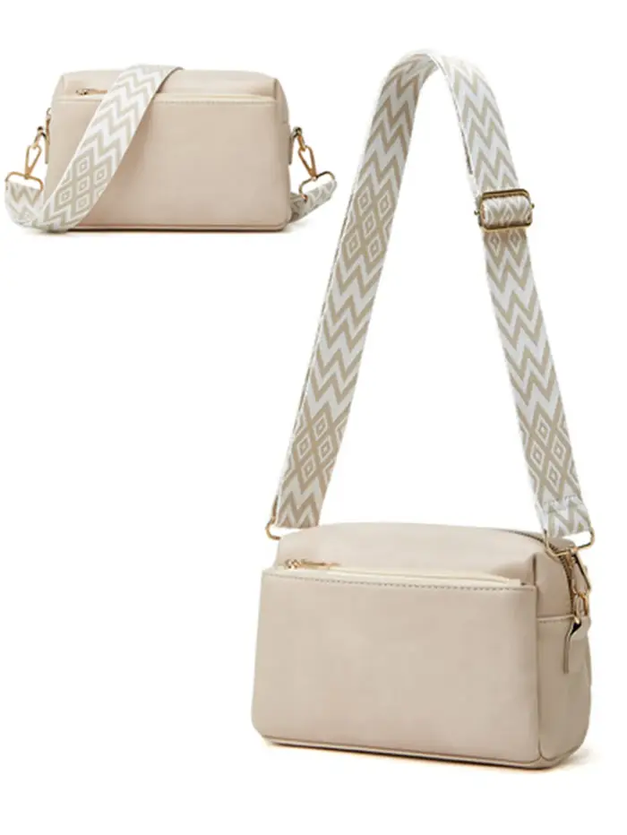 Sac à bandoulière simple pour femmes, petit sac à fermeture éclair multiple anti-éclaboussures en PU
