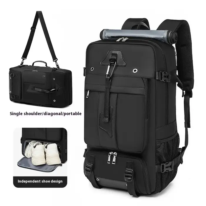 Sac de voyage de grande capacité 55l pour hommes, valise pour ordinateur portable 15.6 pouces, sac à