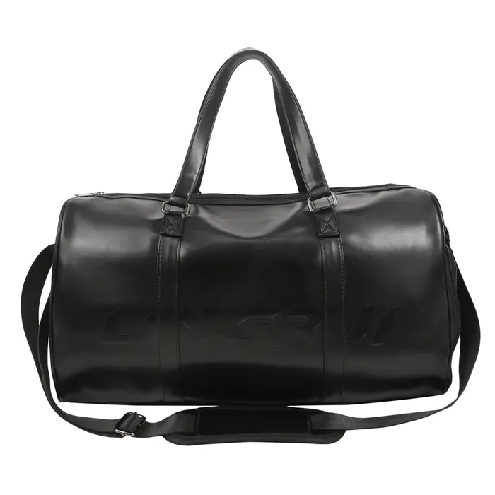 Sac polochon de voyage minimaliste en cuir PU noir pour hommes, résistant à l'eau, sport, épaule, gr