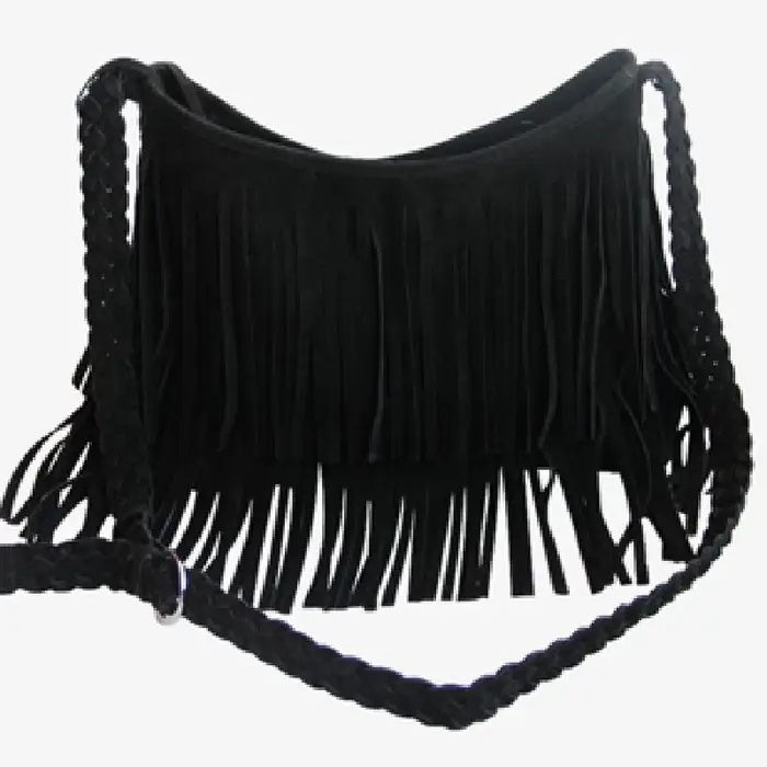 Sac à bandoulière en cuir à franges pour femmes