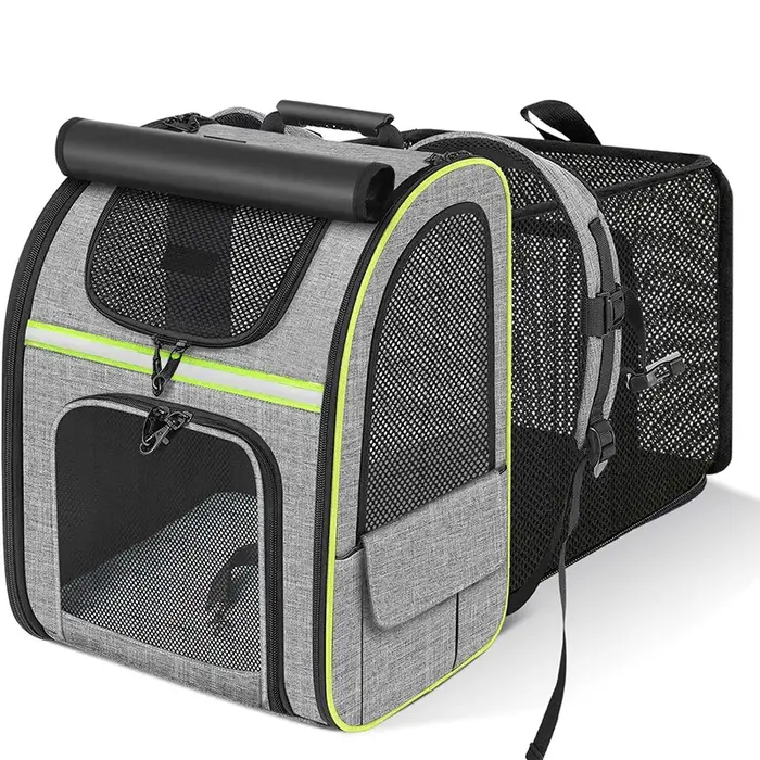 Sac de transport pour chat pour usage extérieur, sac de voyage portable et extensible pour animaux d