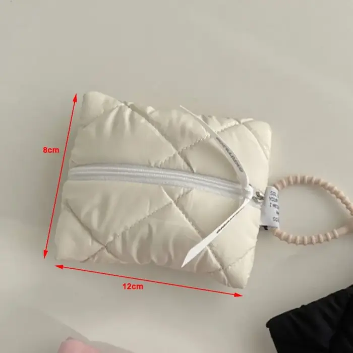 Mini sac à cosmétiques matelassé en coton