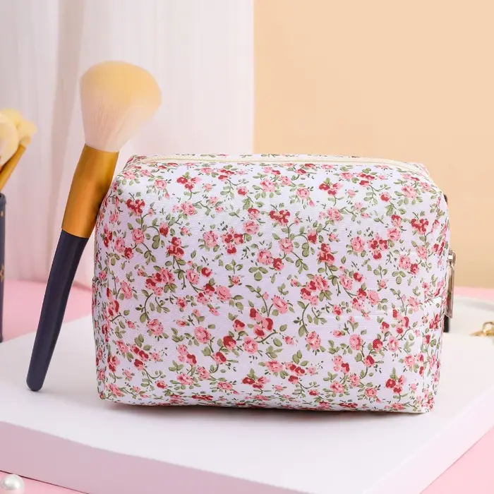 Sac de rangement à imprimé Floral, trousse de maquillage de grande capacité, trousse de toilette por