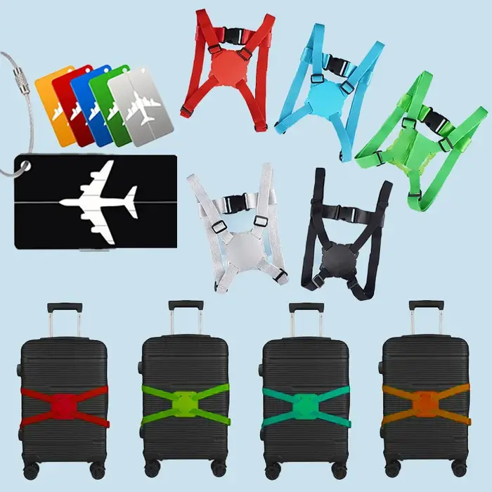 Ensemble de sangles de bagages multicolores +