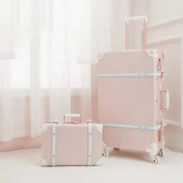 Valise de voyage de luxe vintage avec sac à main pour femme