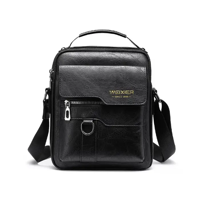 Sac messager en cuir PU de qualité supérieure pour homme WEIXIER - Vintage, grande capacité, vendeur