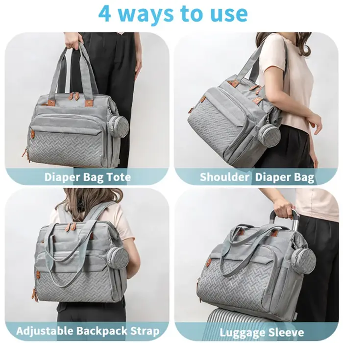 PANGDUBE grande taille maman papa sac à dos bébé sacs à couches avec sucette sac