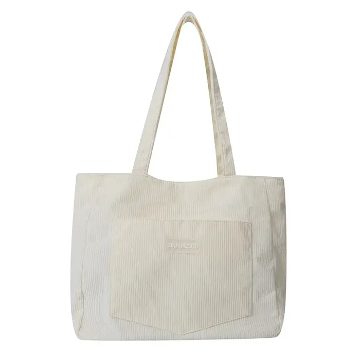Sac à bandoulière en velours côtelé pour femmes, sac à main décontracté de grande capacité, sac de S