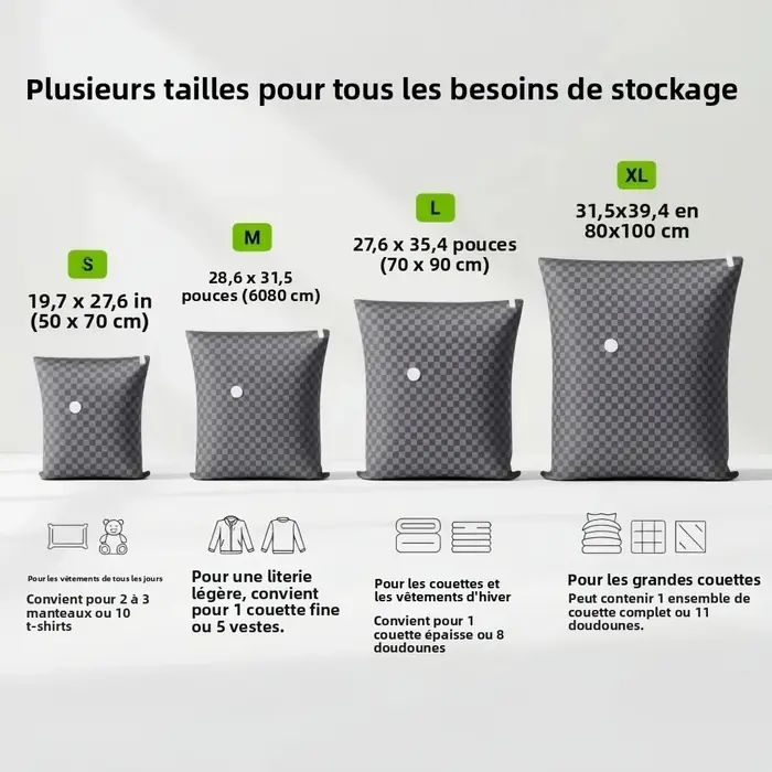Sacs de rangement sous vide
