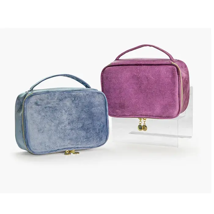 Nouvelle Trousse de Maquillage en Velours Grande Capacité