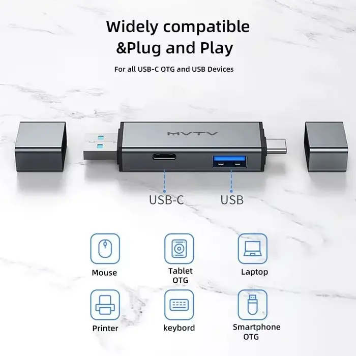 Lecteur de cartes 4 en 1 USB et USB C vers SD MicroSD TF Thunderbolt 3 pour PC