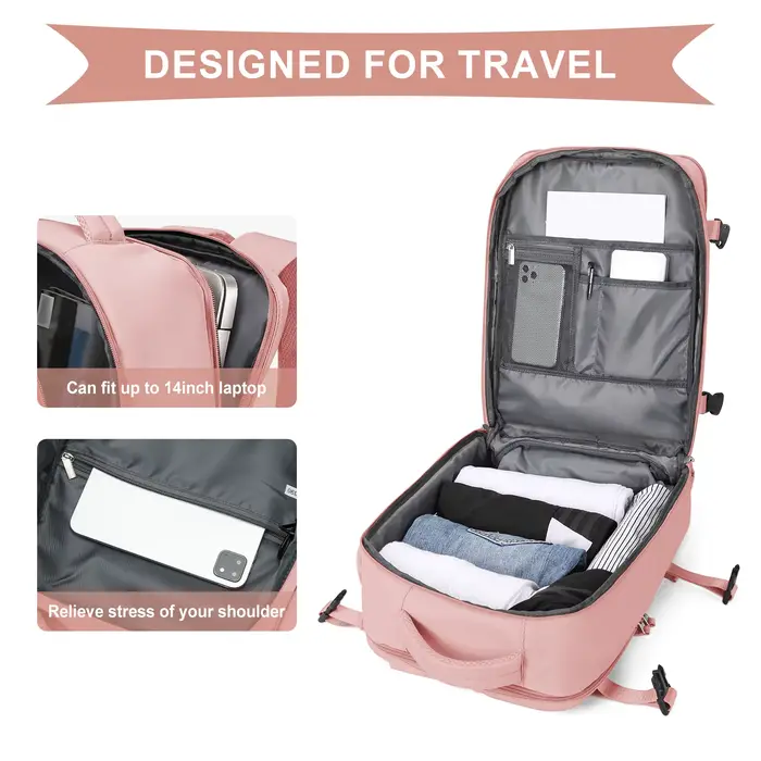 Lot de 3 sacs à dos de cabine Ryanair 40x30x20cm avec pompe manuelle et compression sous vide - Sac de voyage en nylon durable pour les courts séjours