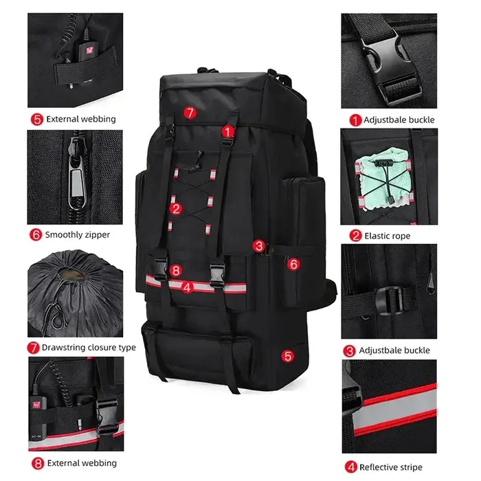 Randonnée Camping sac à dos voyage grand sac à bagages hommes Trekking Sports de plein air Pack Molle