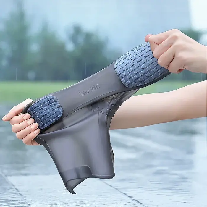 Couvre-chaussures imperméables antidérapants en silicone pour la pluie XXL