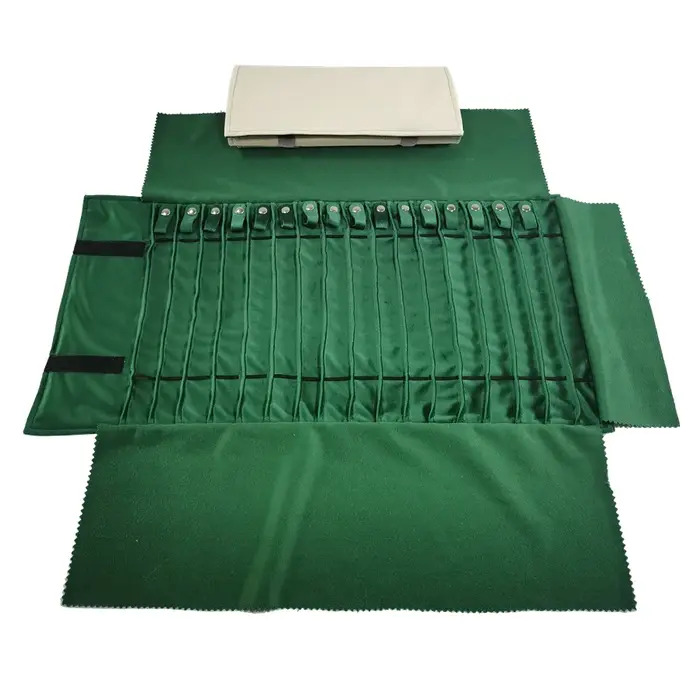 Organisateur de bijoux de voyage en cuir blanc, rouleau pliable, étui à bijoux pour Bracelet, collie