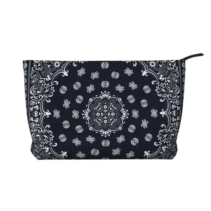 Trousse de toilette ethnique personnalisée bohème rouge Paisley Bandana pour femmes, organisateur de