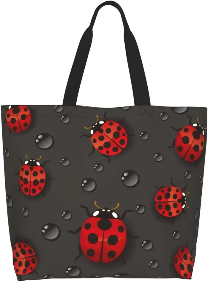 Sac fourre-tout imperméable réutilisable pour femme, gouttelette, insecte, sac d'épicerie, sac à mai