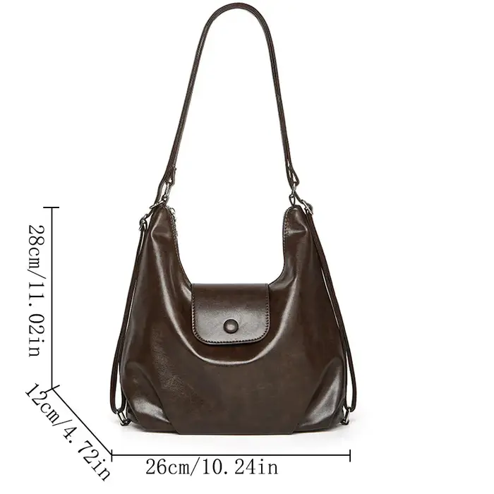 Sac hobo vintage effet vieilli brillant pour femme