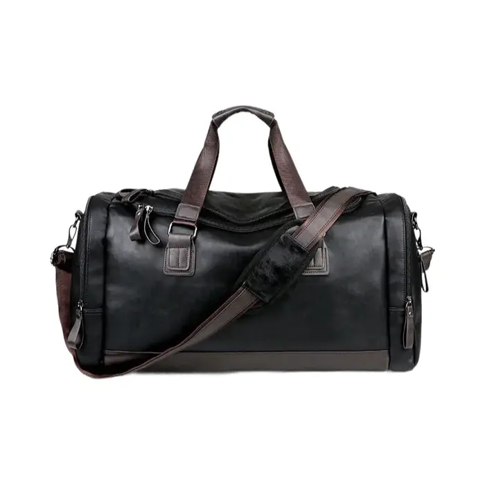 Sac de voyage en cuir véritable fendu pour hommes – Sac polochon de sport résistant à l'eau de grande capacité
