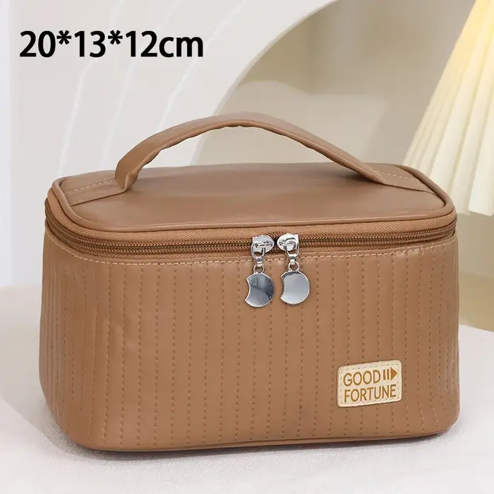 ✰ ✪ Grande trousse de toilette de voyage, organiseur de cosmétiques, sac fourre-tout en PU couleur u