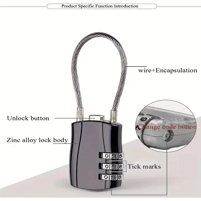 Cadenas de voyage à câble pour bagages