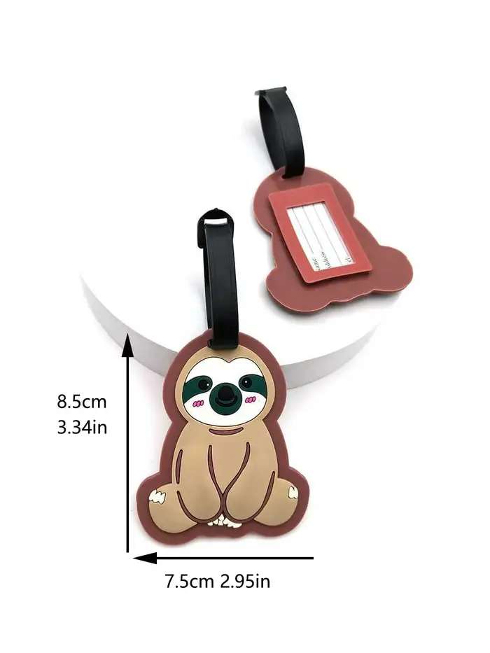 Étiquette de bagage en forme d'animal mignon