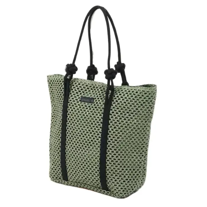 Sacs en paille tressés faits à la main, grande capacité, fermeture éclair, sacs de plage, sacs à mai