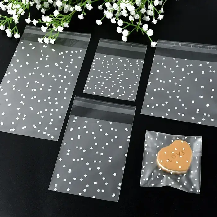 Pochette sac sacs cadeaux pour emballer produits emballage de fête de noël givré 100 pièces vente en gros fournitures festives pour événements à pois