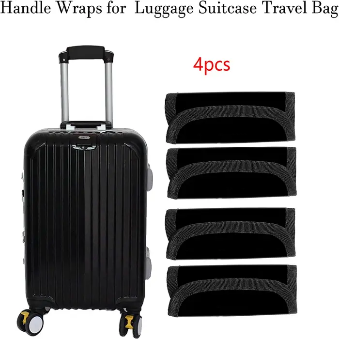 Ensemble de 4 housses de poignée de valise, housses de poignée de valise, couleurs vives, housses de
