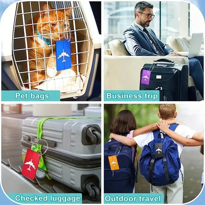 Étiquette de bagage en alliage d'aluminium avec nom