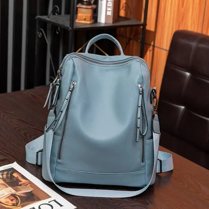 Sac à dos de marque en cuir véritable pour femmes