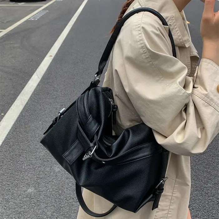 Sac fourre-tout en cuir souple de grande capacité
