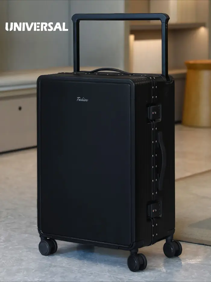 Nouvelle valise de voyage haut de gamme 2026 à poignée télescopique large, avec cadre en aluminium, 