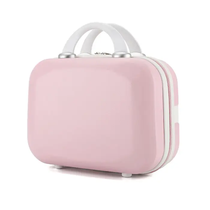 Sac à cosmétiques rose/bleu/violet/kaki de 14 pouces, petite valise de voyage pour femmes, matériau