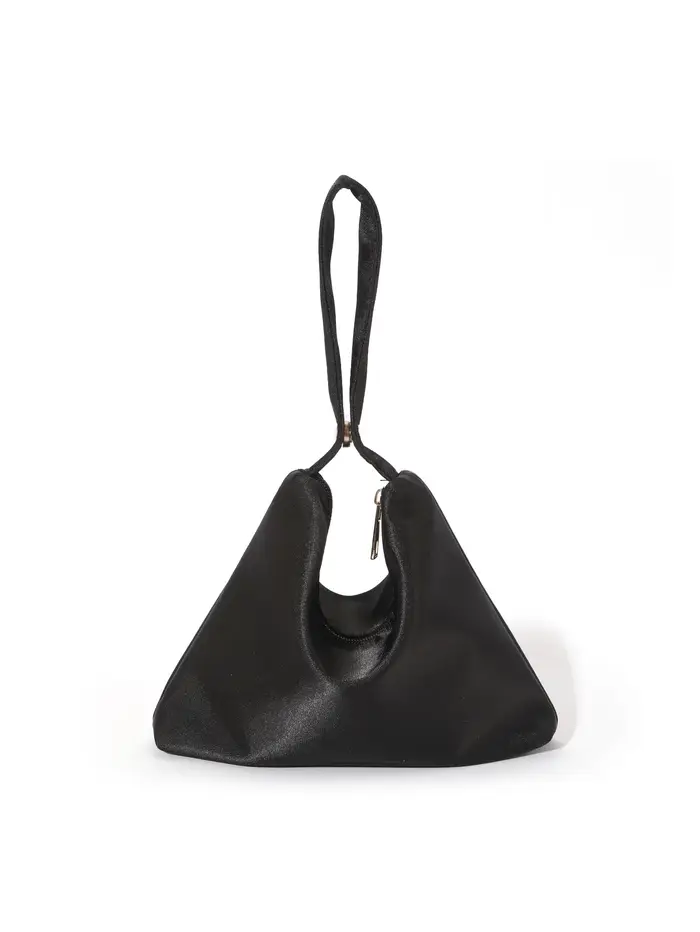 Classique Simple pur Triangle fourre-tout sacs rétro mode Champagne or noir Satin petits sacs à main