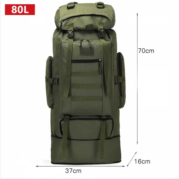 80L/100L sac d'alpinisme sac d'escalade sacs à dos tactiques grand sac à dos en plein air randonnée 