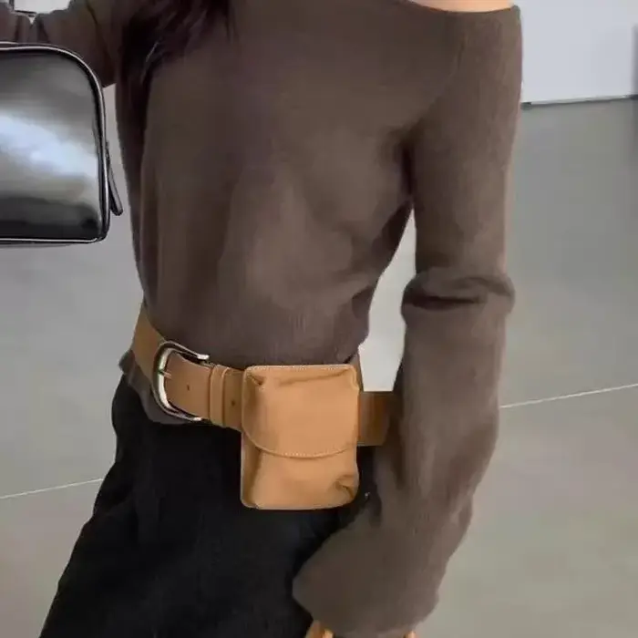 Sacs banane vintage en cuir PU Nubuck pour femmes, style décontracté urbain, avec ceintures larges, 