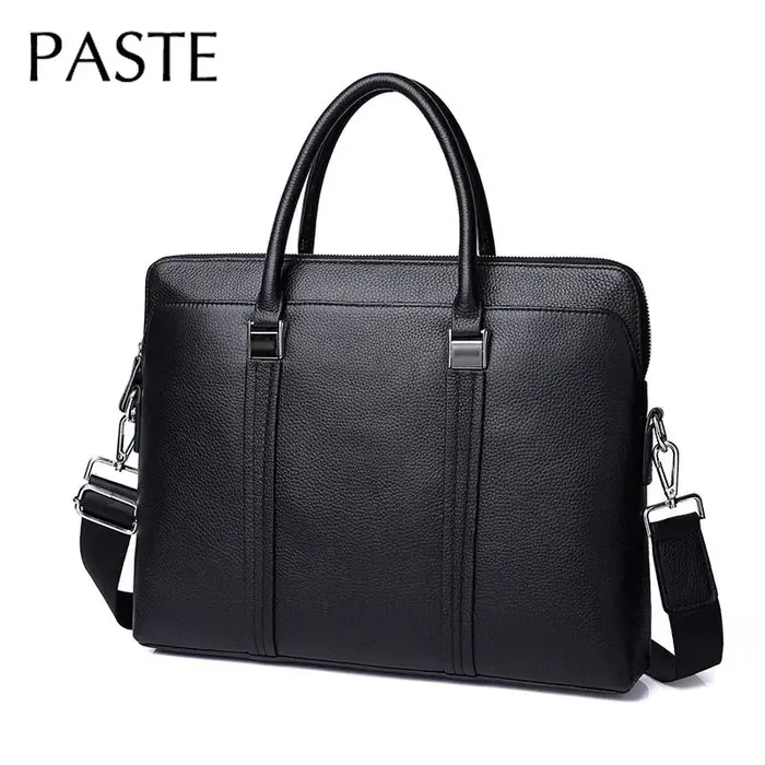 Sac messager en cuir de vachette naturel de grande capacité pour hommes
