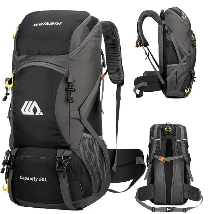 Sac à dos de voyage grand format 50L pour homme, sac à bandoulière imperméable, sac de sport, sac de