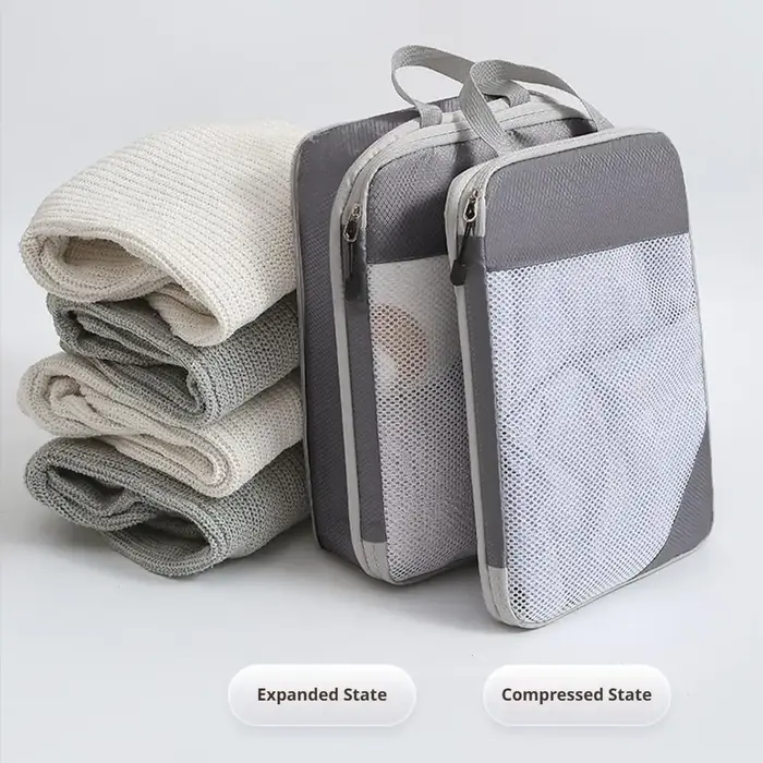 Lot de 3 cubes de rangement compressibles pour voyage