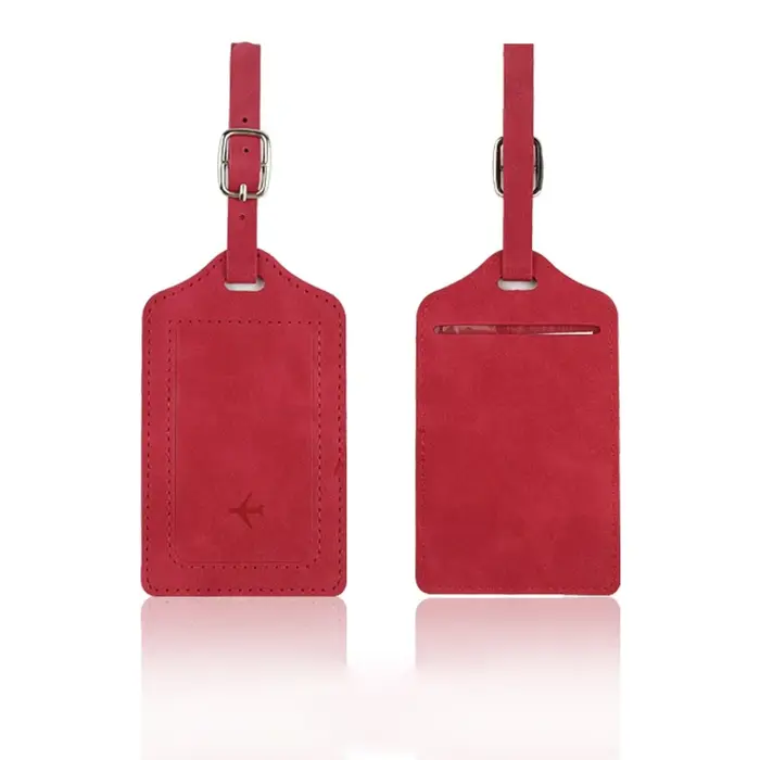 Étiquette de bagage en cuir tendance avec papier de signature, étiquette de bagage portable, étiquet