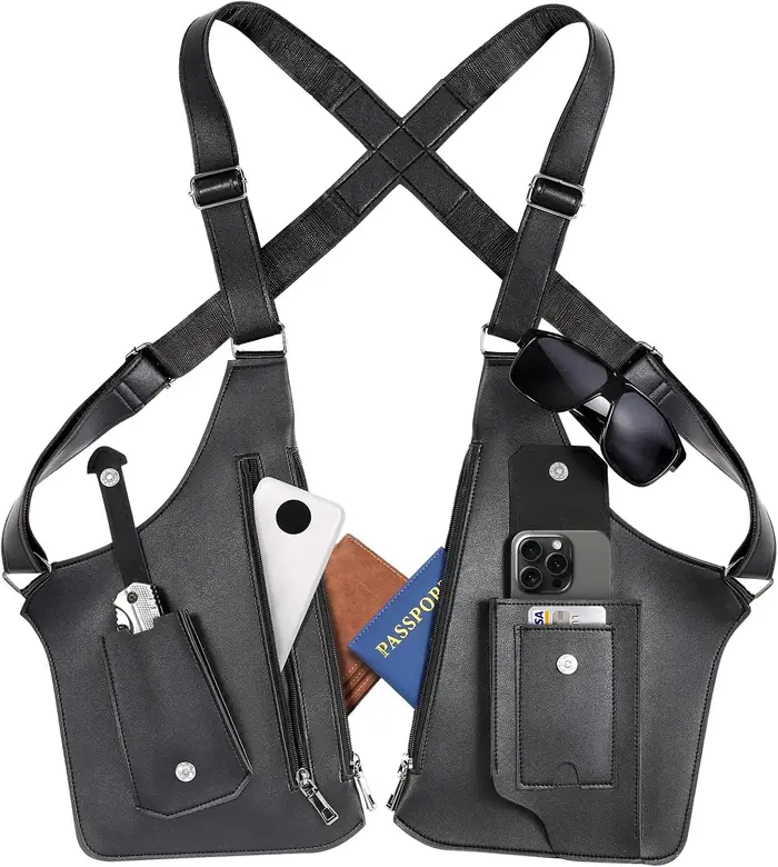 Sac tactique double épaule et bandoulière antivol dissimulé