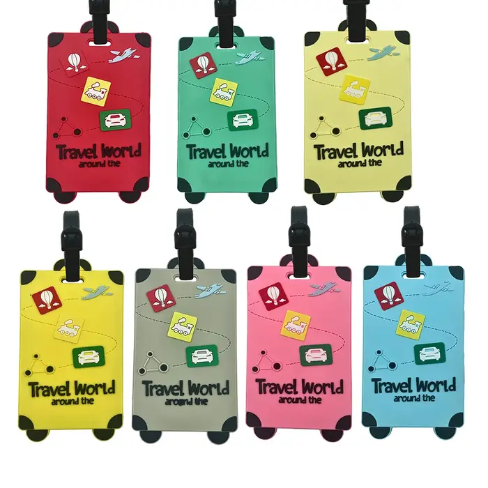 Étiquettes de bagage de voyage en silicone – Porte-badge et carte d'identité